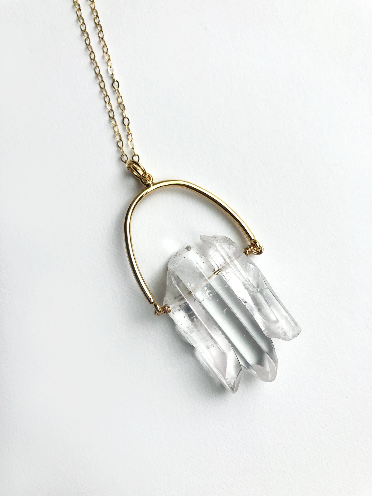 Triple Crystal Arch Necklace
