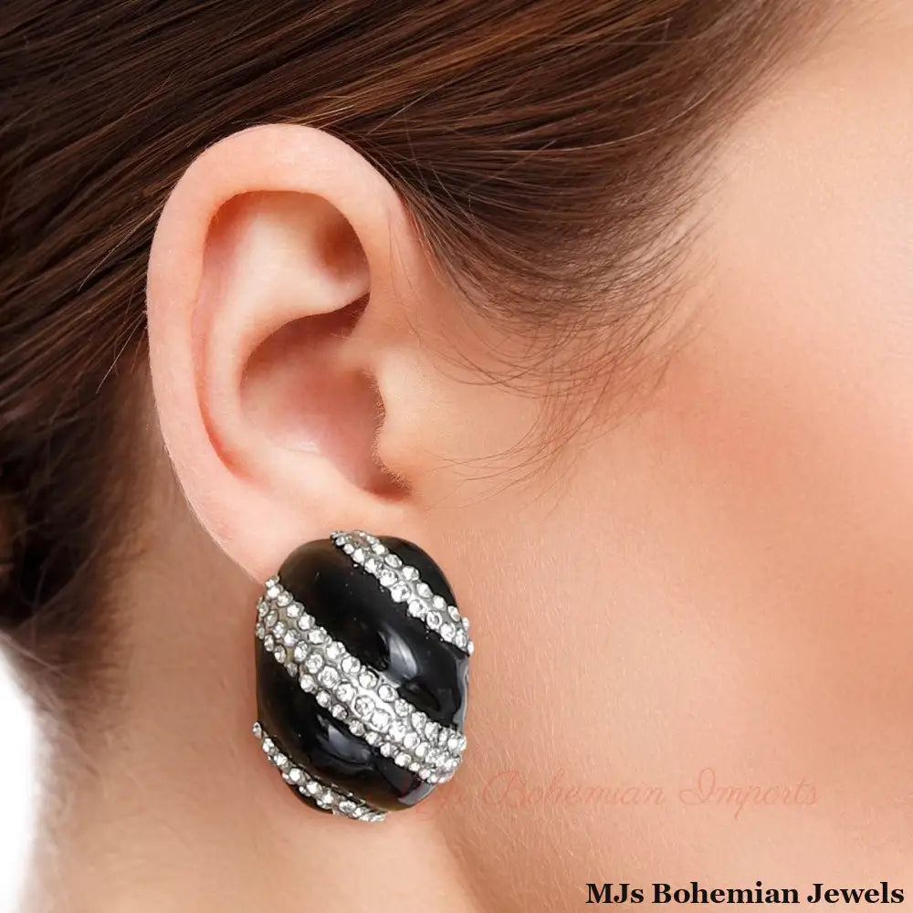 Black and Silver Dome Studs