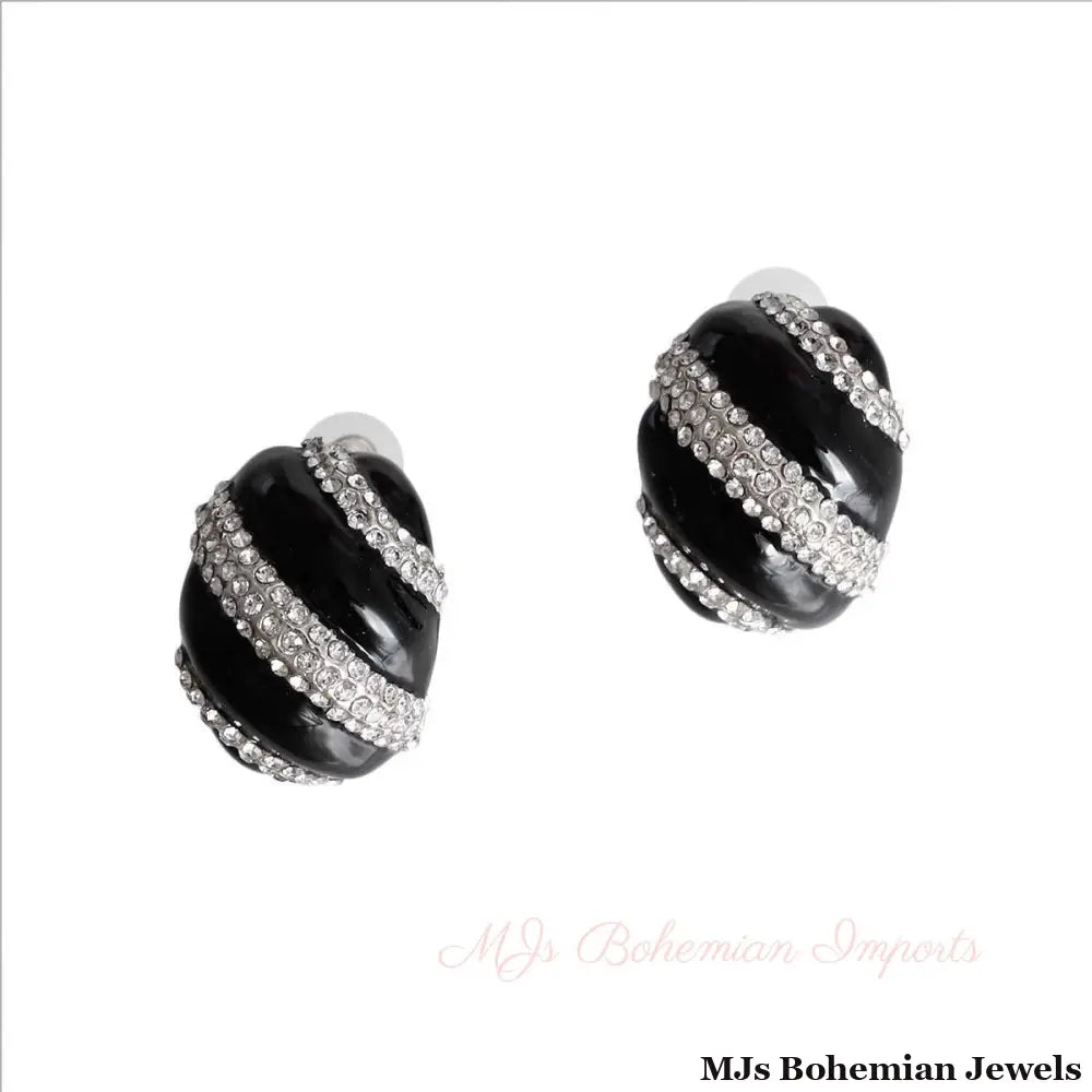 Black and Silver Dome Studs