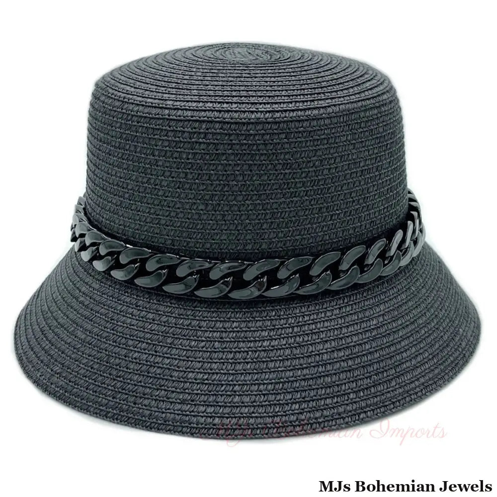 Black Chain Black Bucket Hat