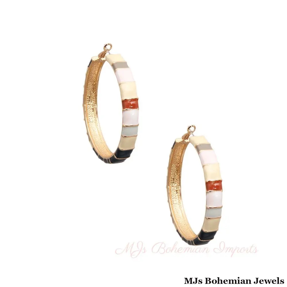 Black Color Block Hoops