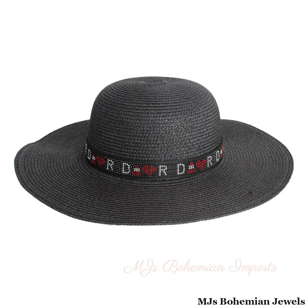 Black Designer D Panama Hat