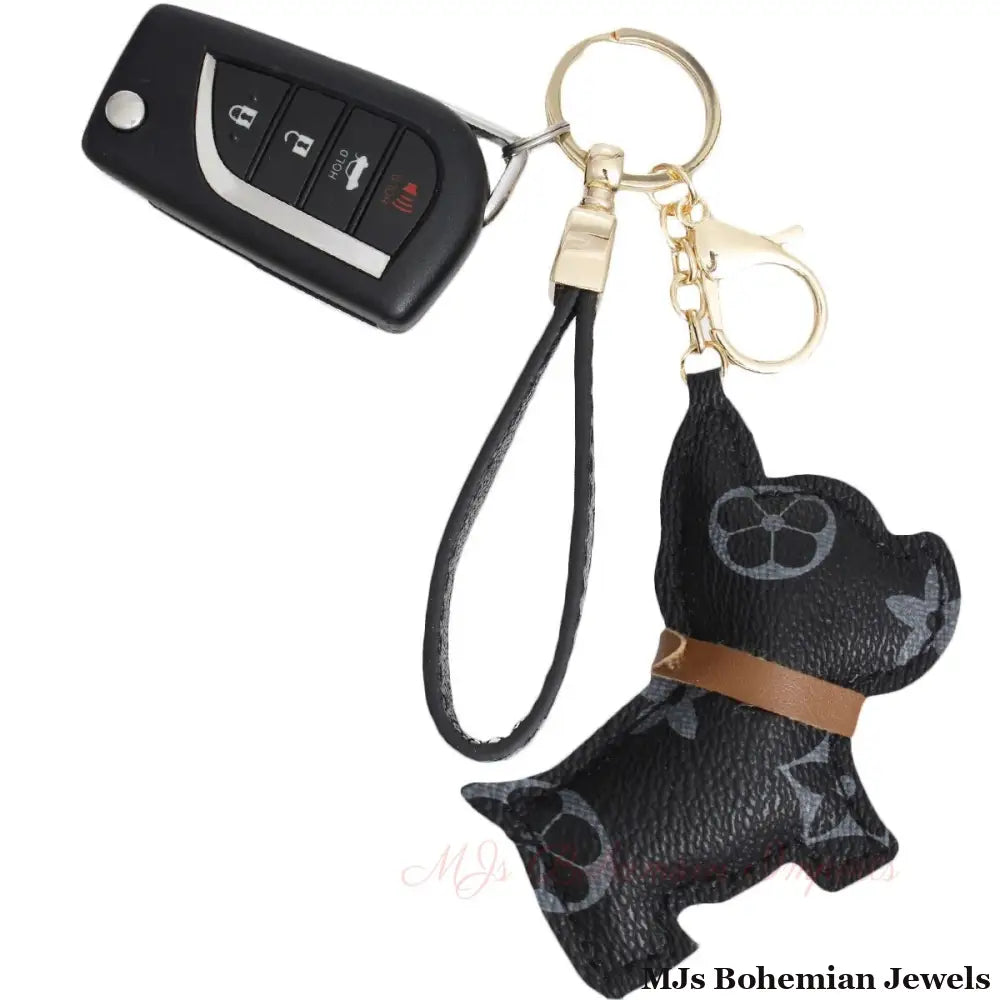 Black Dog Keychain Clip
