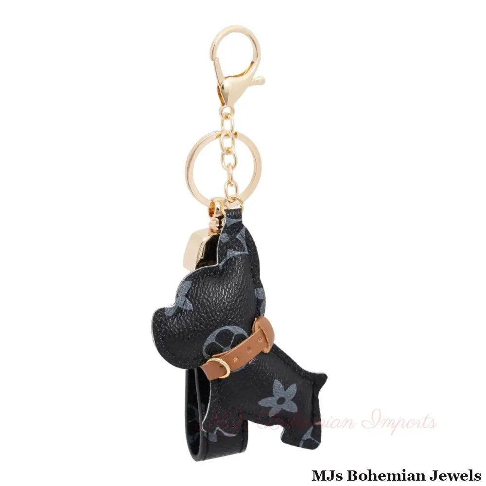 Black Dog Keychain Clip