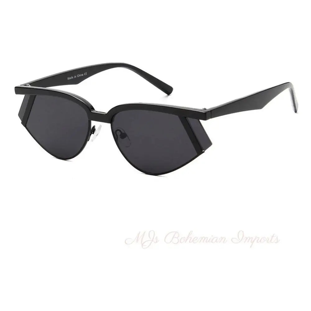 Black Futuristic Rectangle Glasses