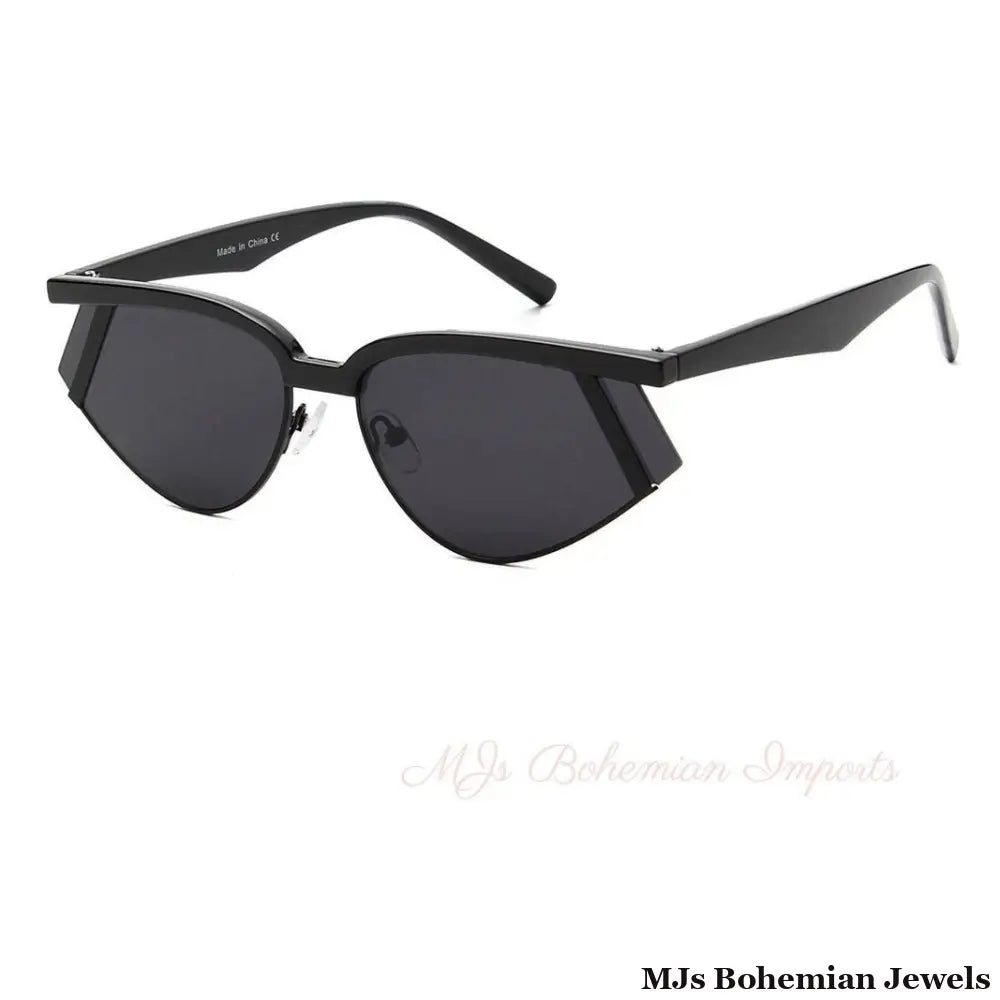 Black Futuristic Rectangle Glasses