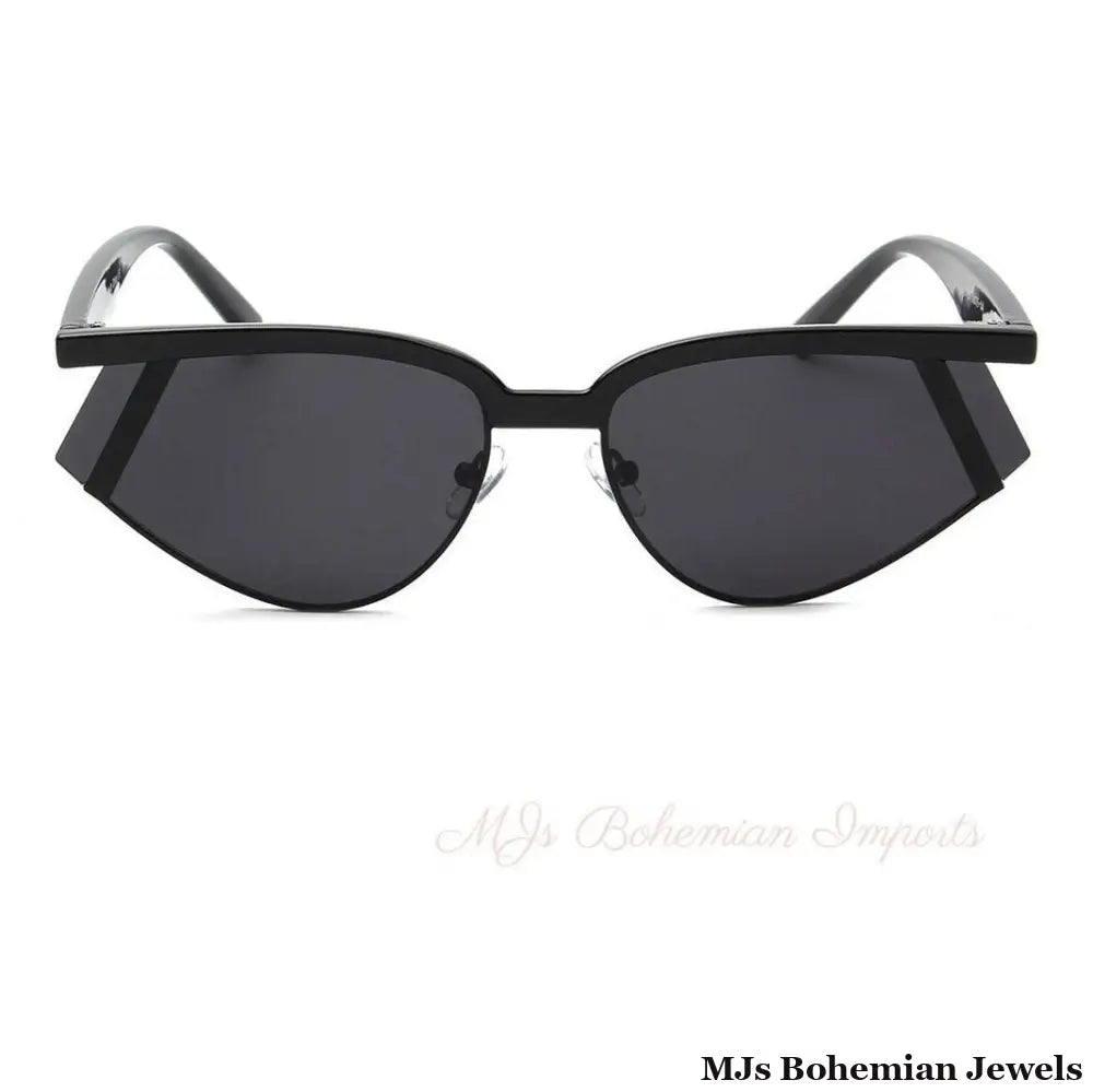 Black Futuristic Rectangle Glasses