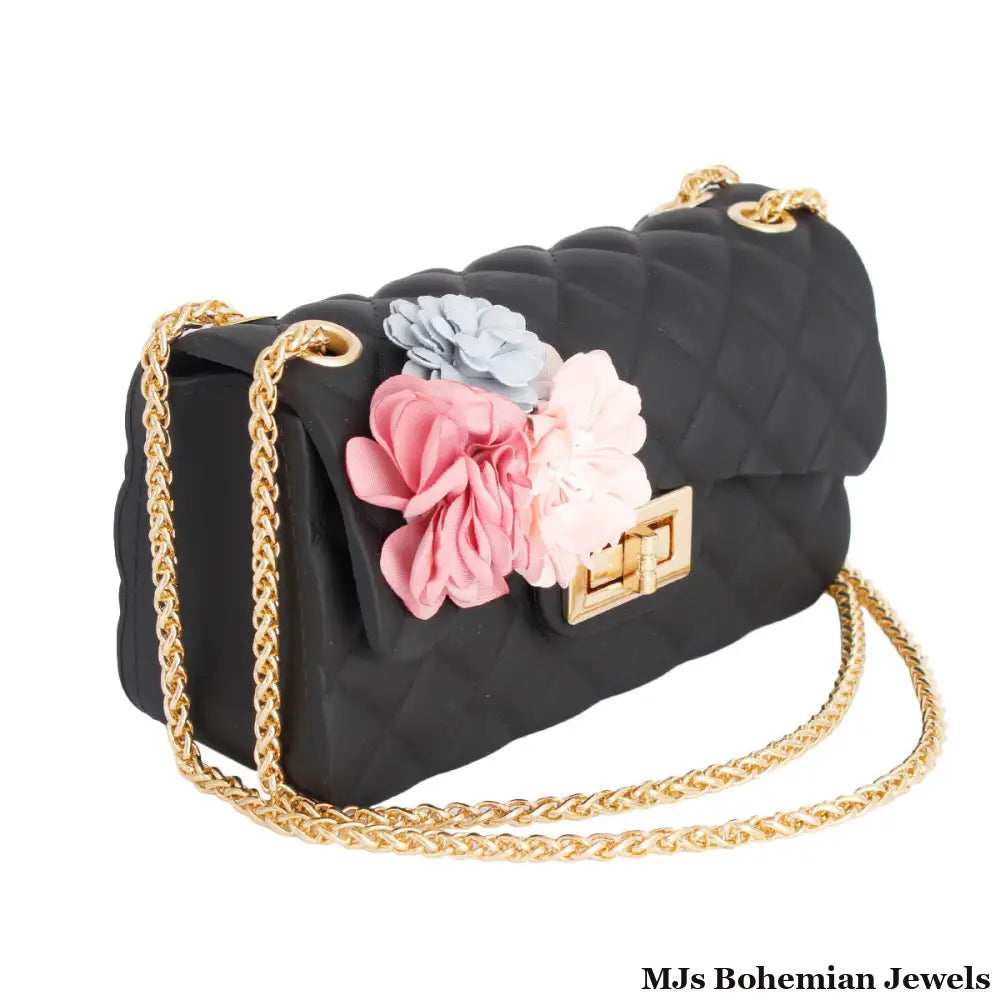 Black Jelly Flower Quilt Bag