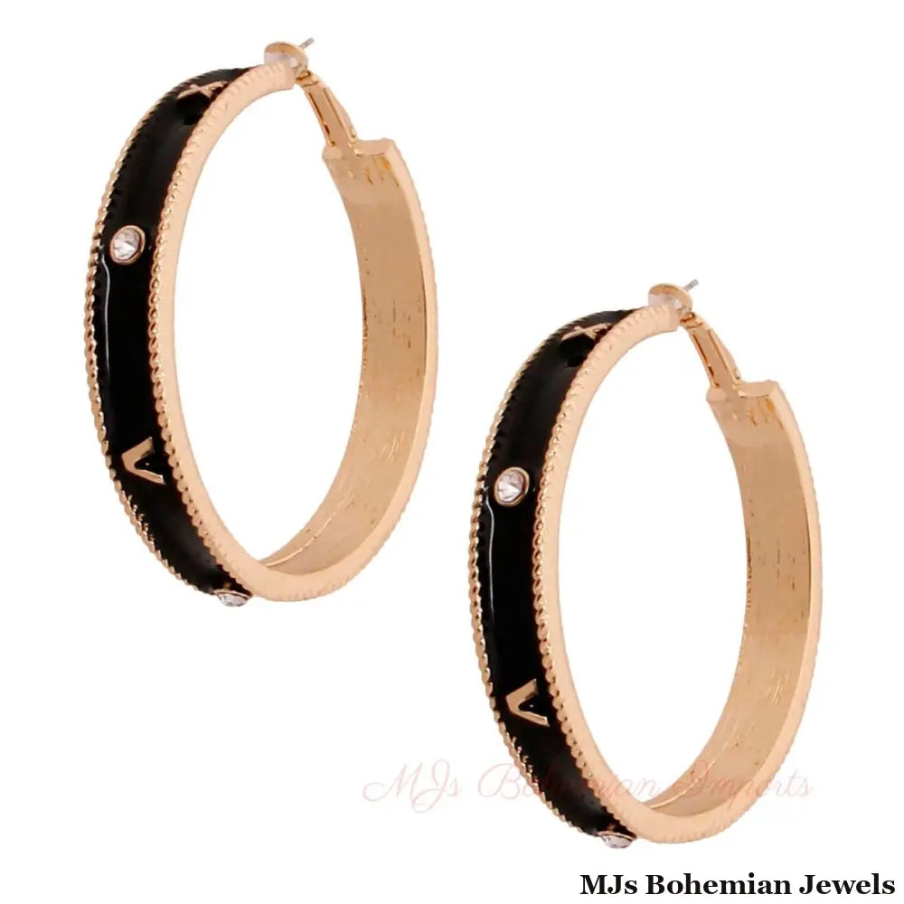 Black Roman Numeral Casting Hoops