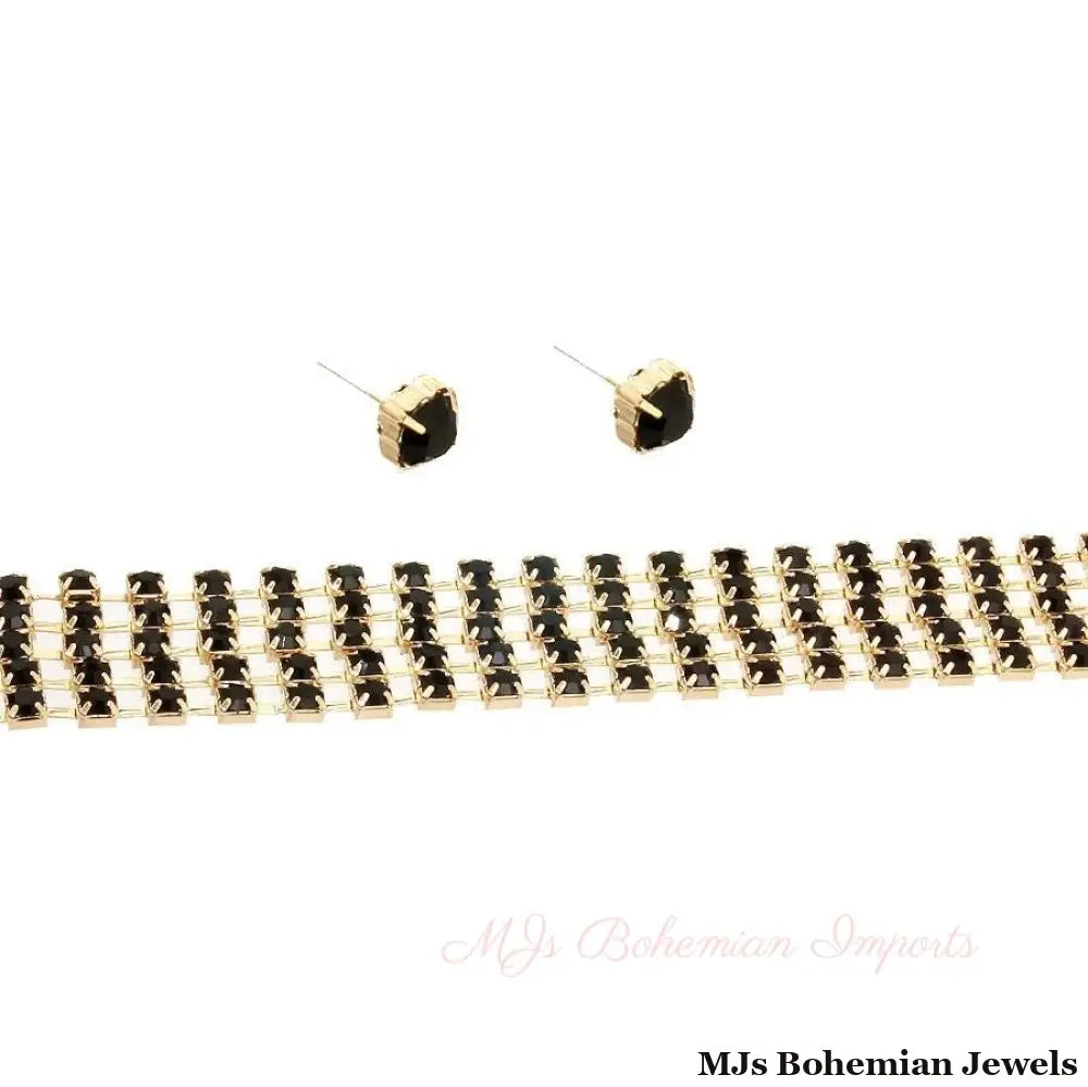 Black Stone Metal Choker