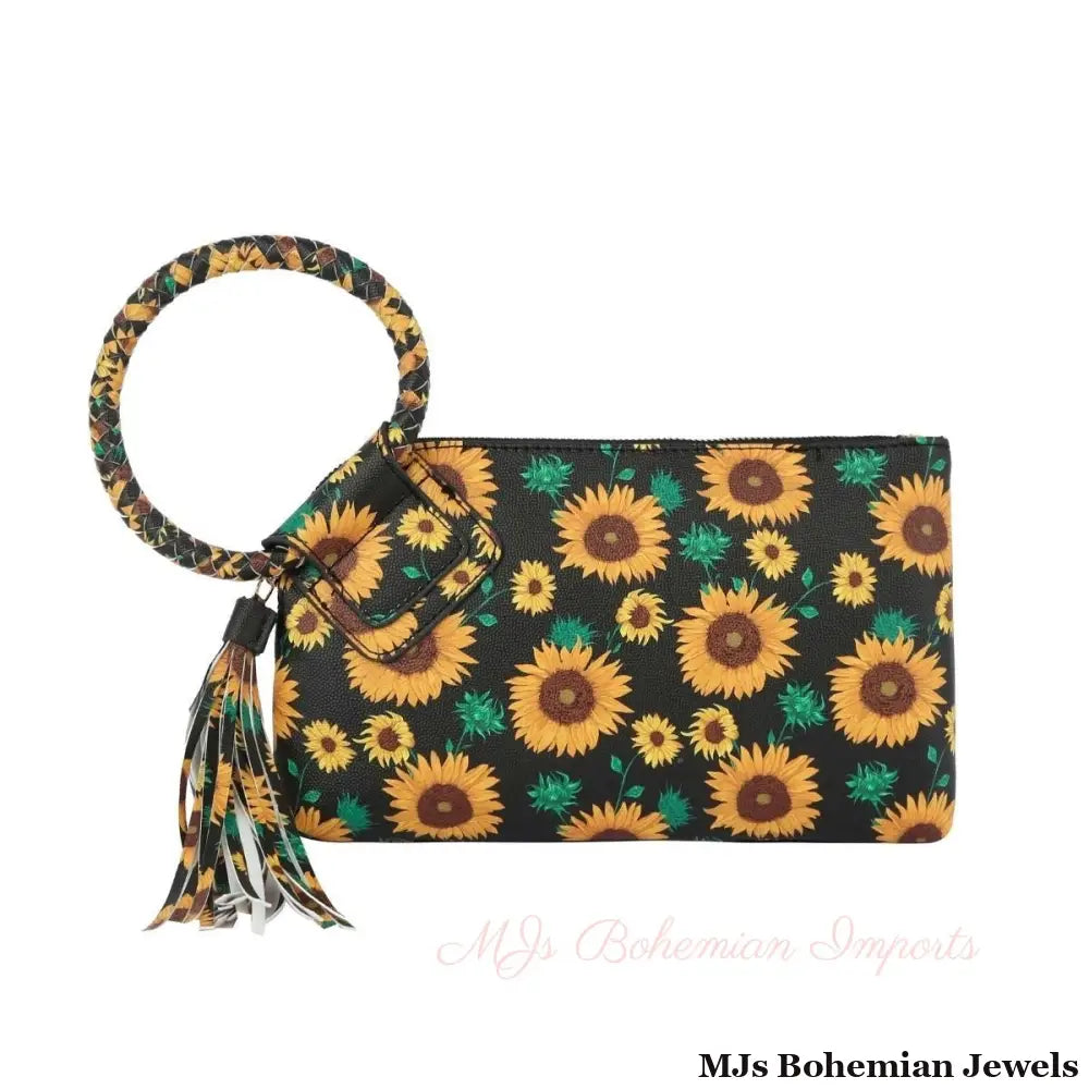 Black Sunflower Bangle Clutch