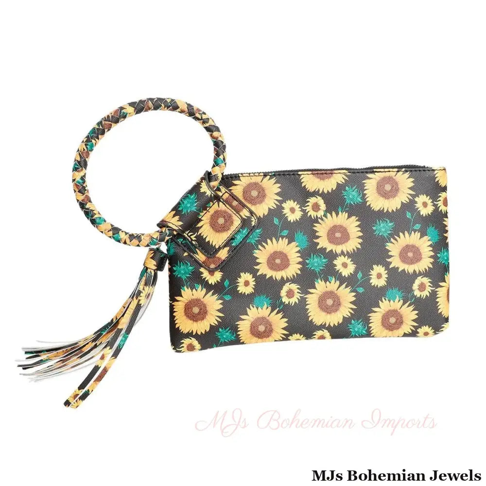 Black Sunflower Bangle Clutch