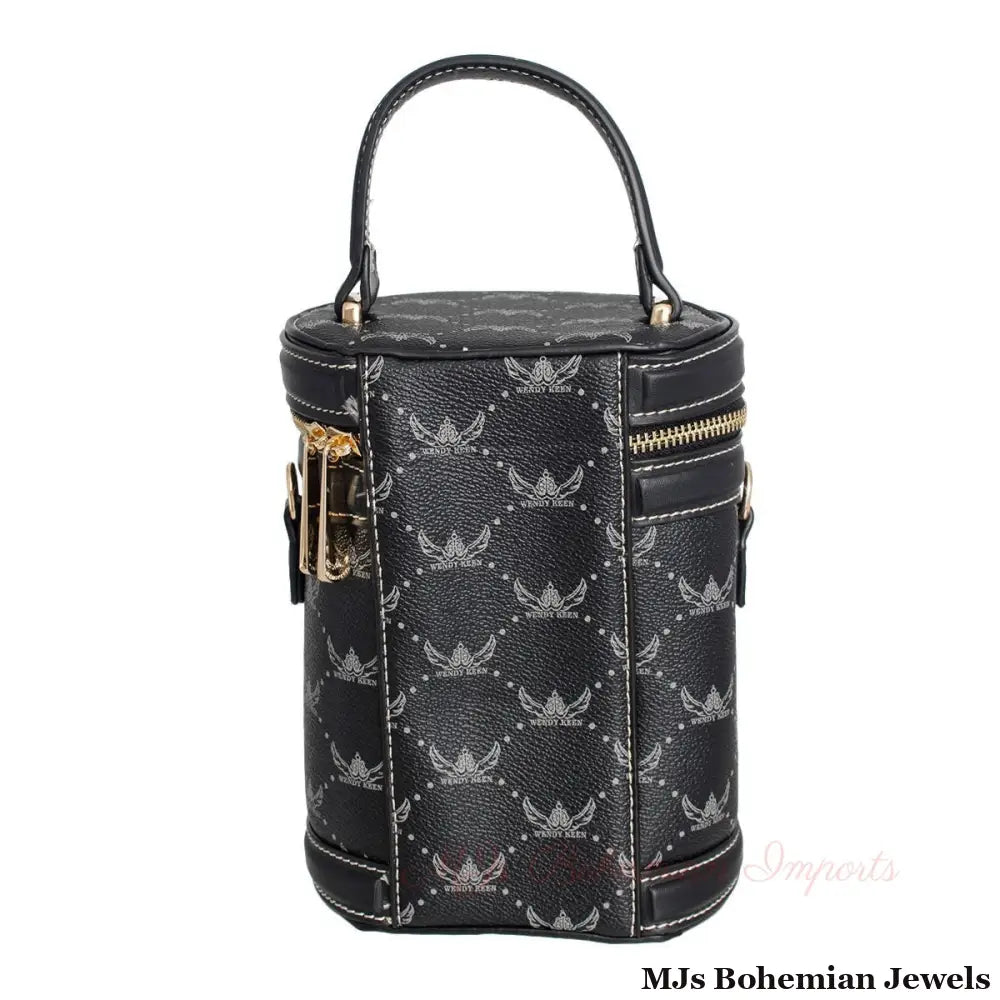 Black Top Handle Barrel Clutch