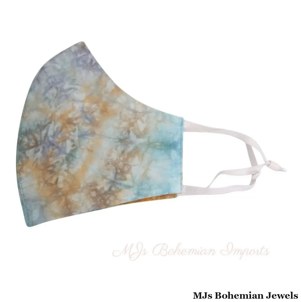 Blue and Yellow Tie Dye Mask