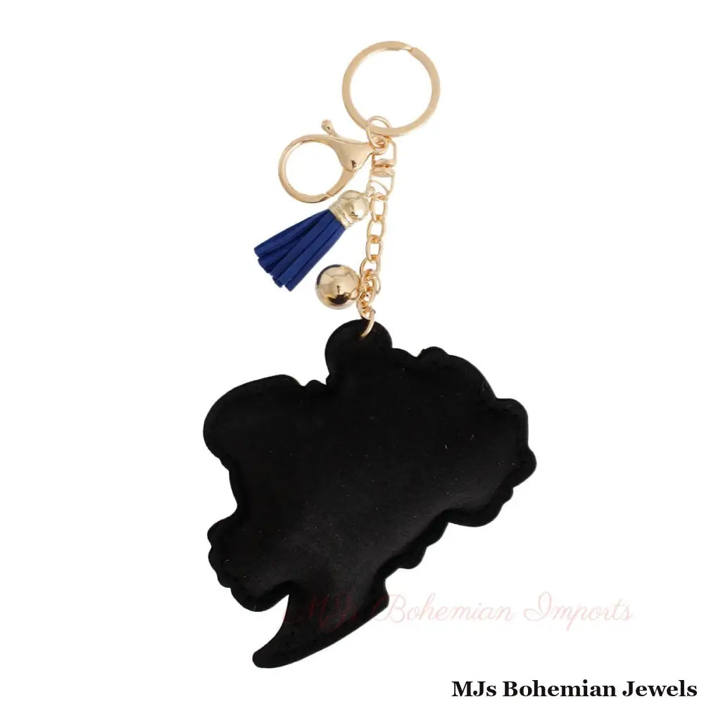 Blue Headband Woman Keychain