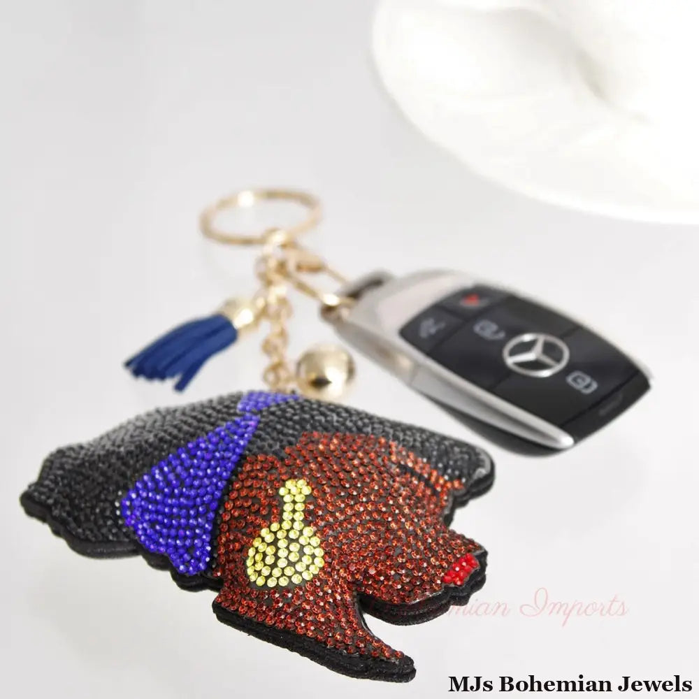 Blue Headband Woman Keychain