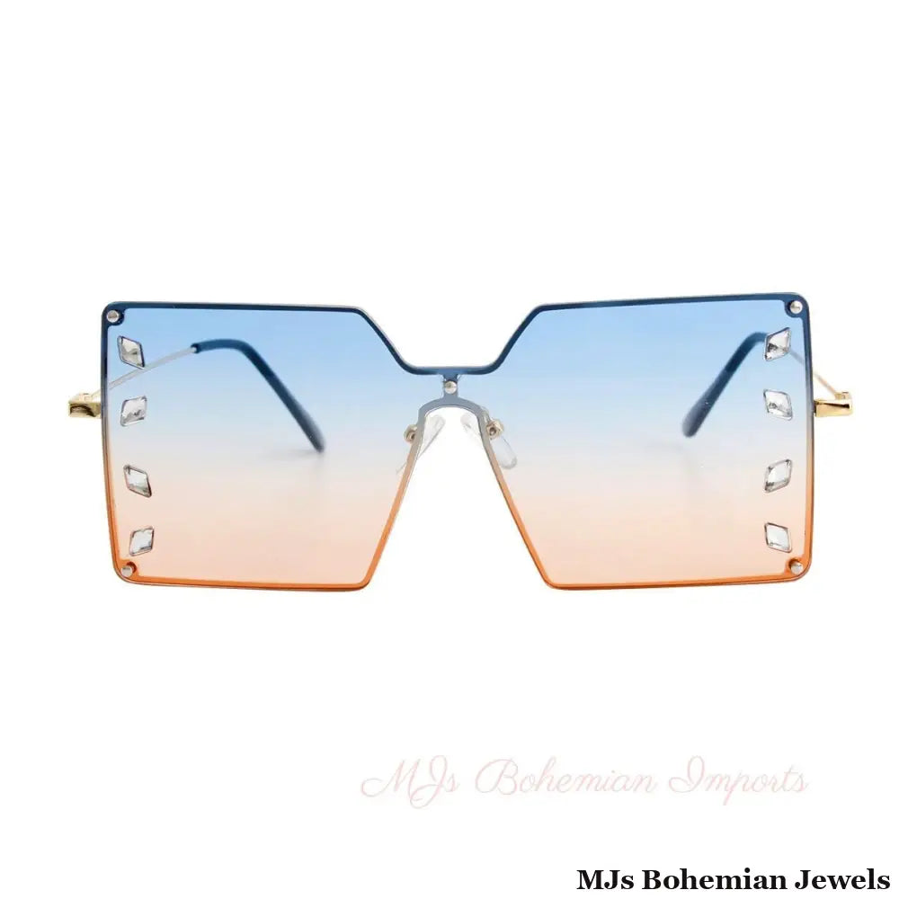 Blue Square Stone Sunglasses
