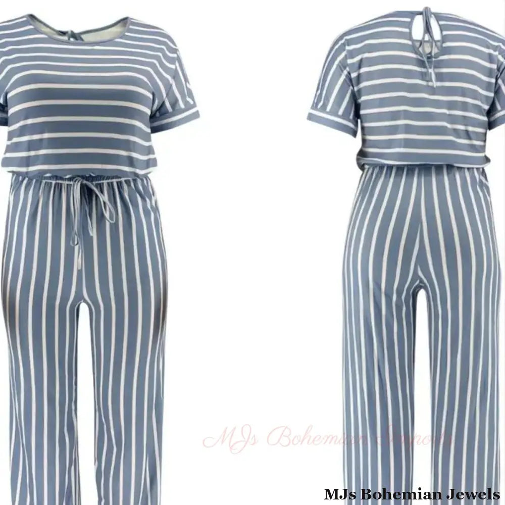 Blue Stripe 4XL Jumpsuit