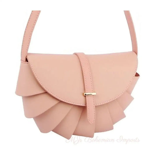 Blush Pleated Semicircle Crossbody