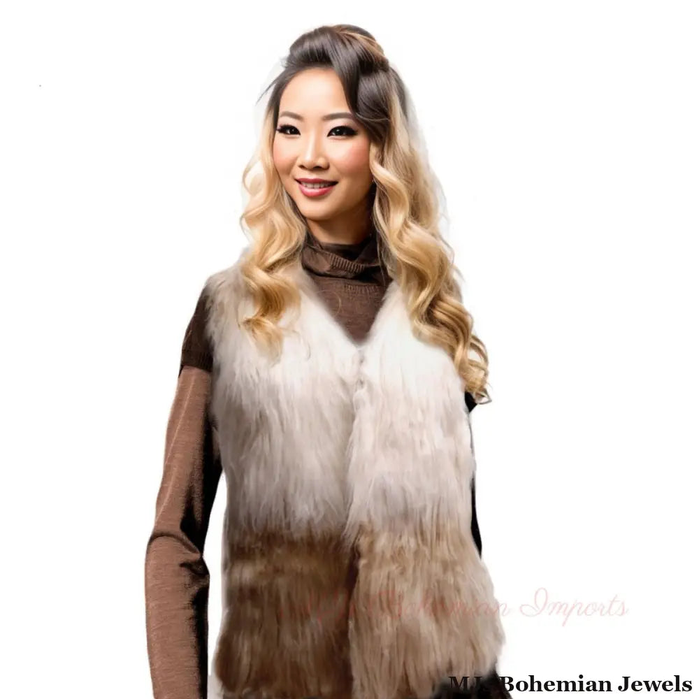 Brown Faux Fur Fashion Vest