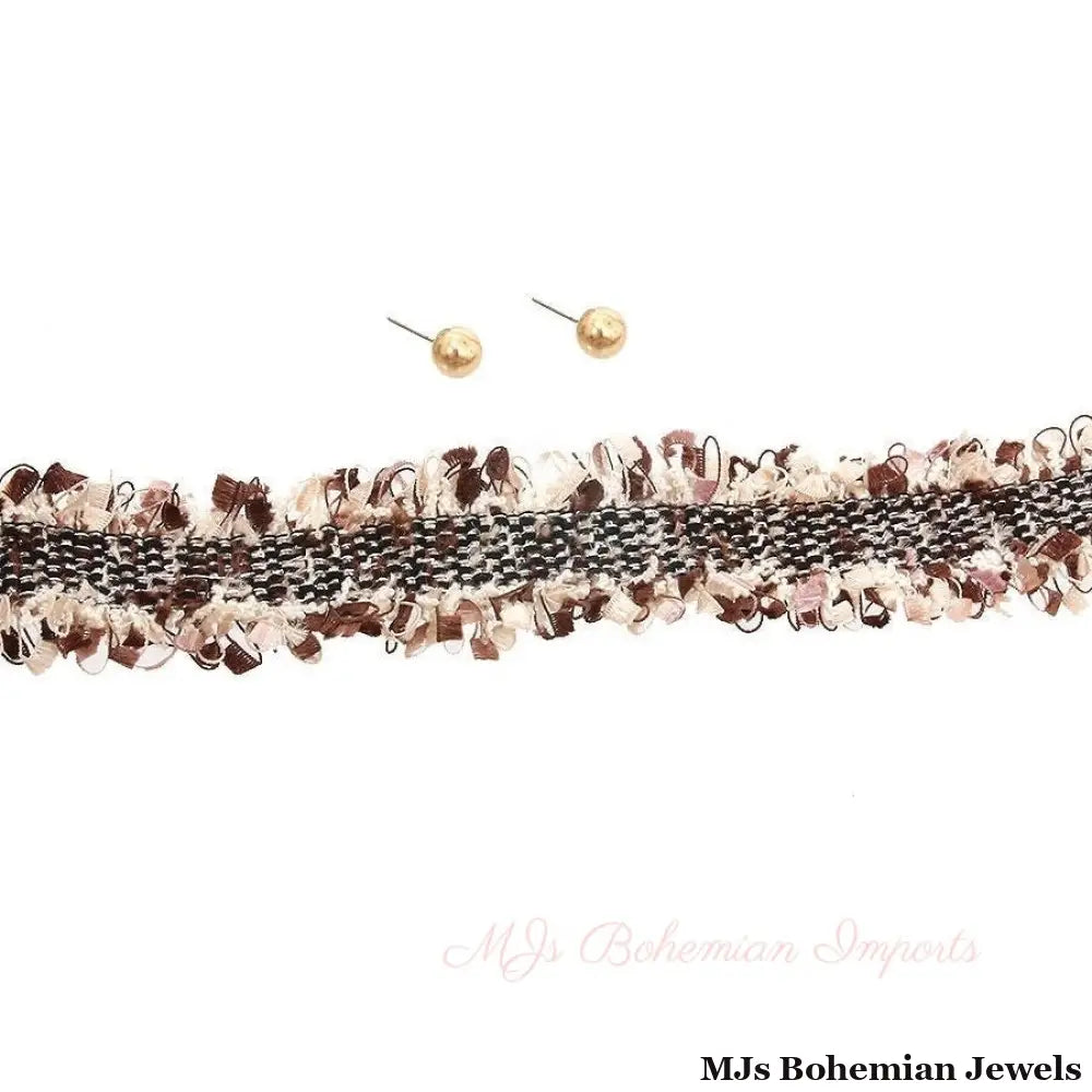 Brown Layered Yarn Choker