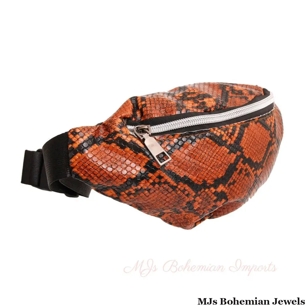 Brown Snake Skin Fanny Pack