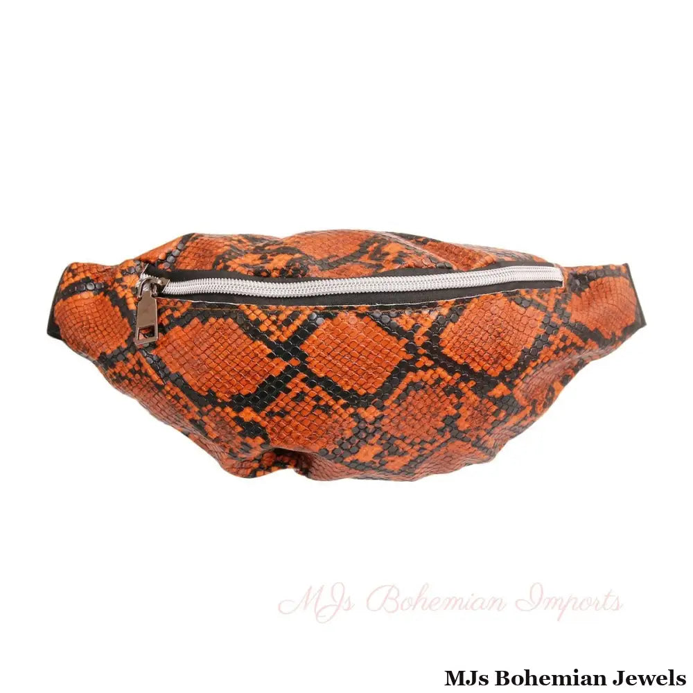 Brown Snake Skin Fanny Pack