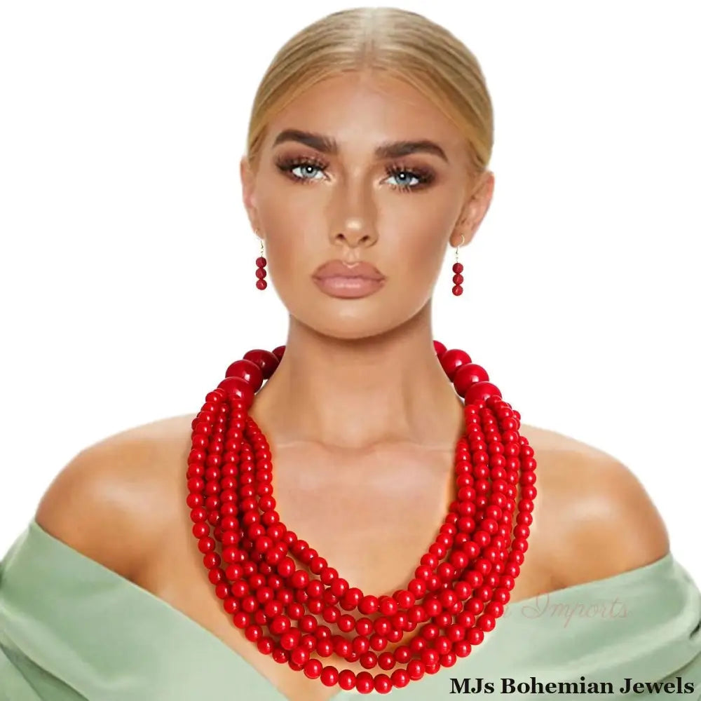 Burgundy Bubble Gum Bead Set