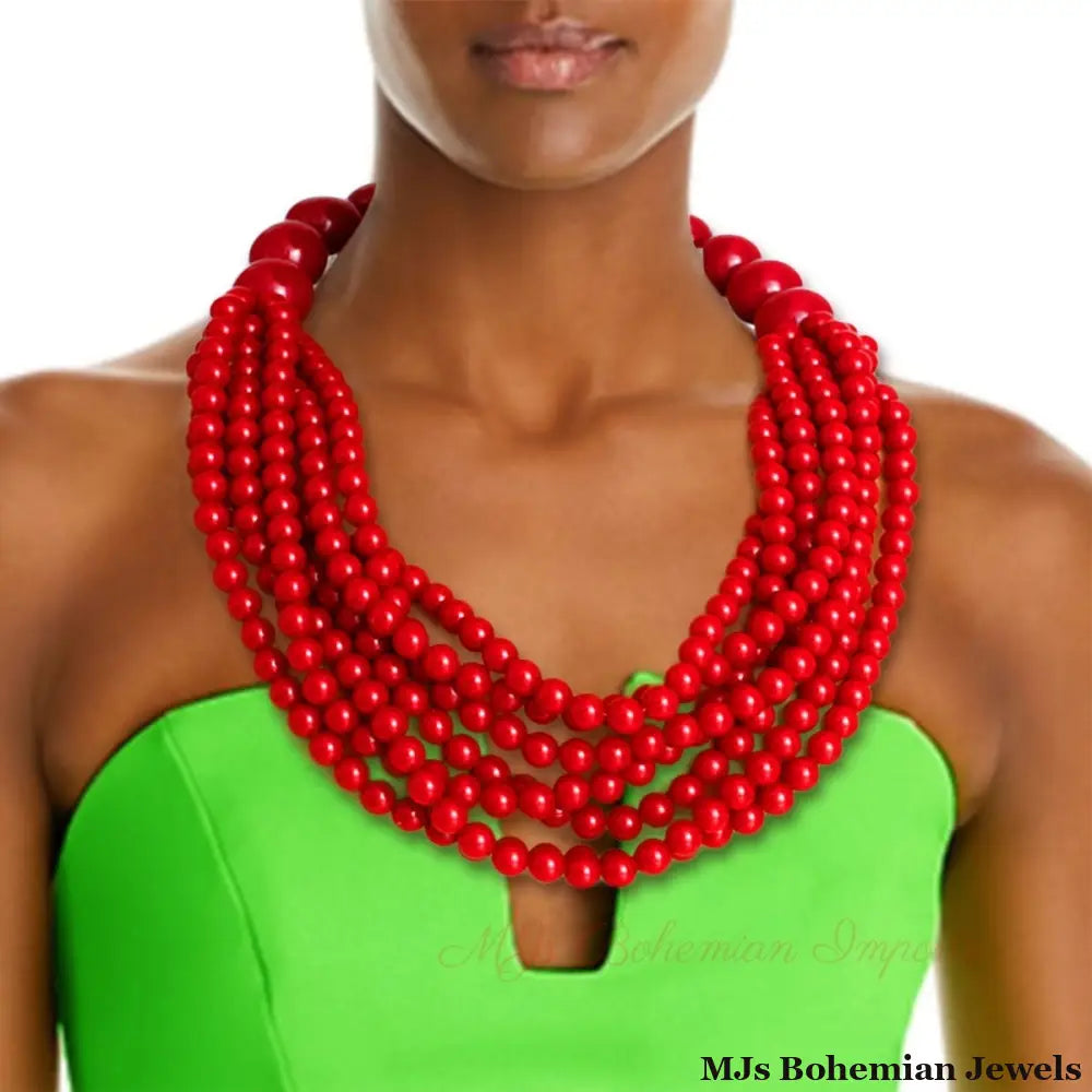 Burgundy Bubble Gum Bead Set