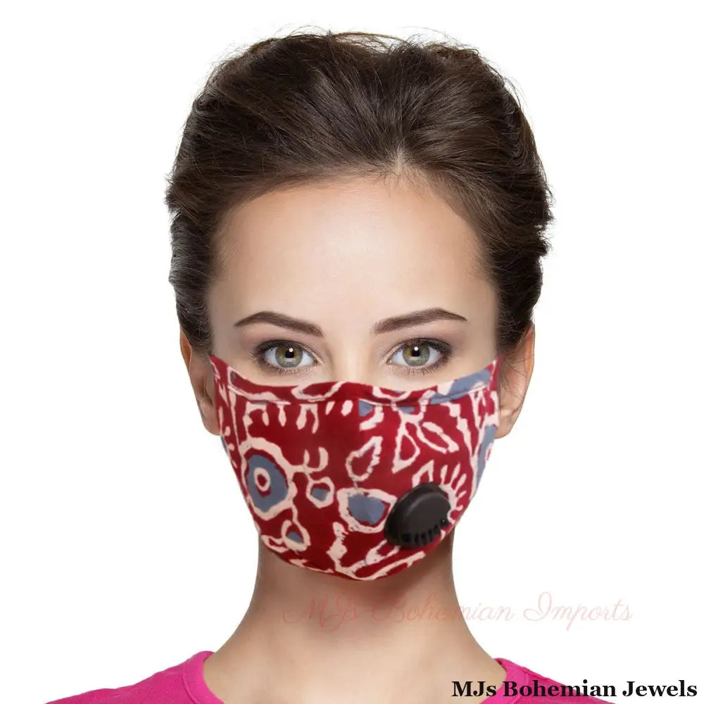 Burgundy Cheetah Filter Mask