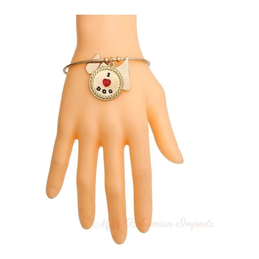 Burnished Gold Dog Charm Bracelet