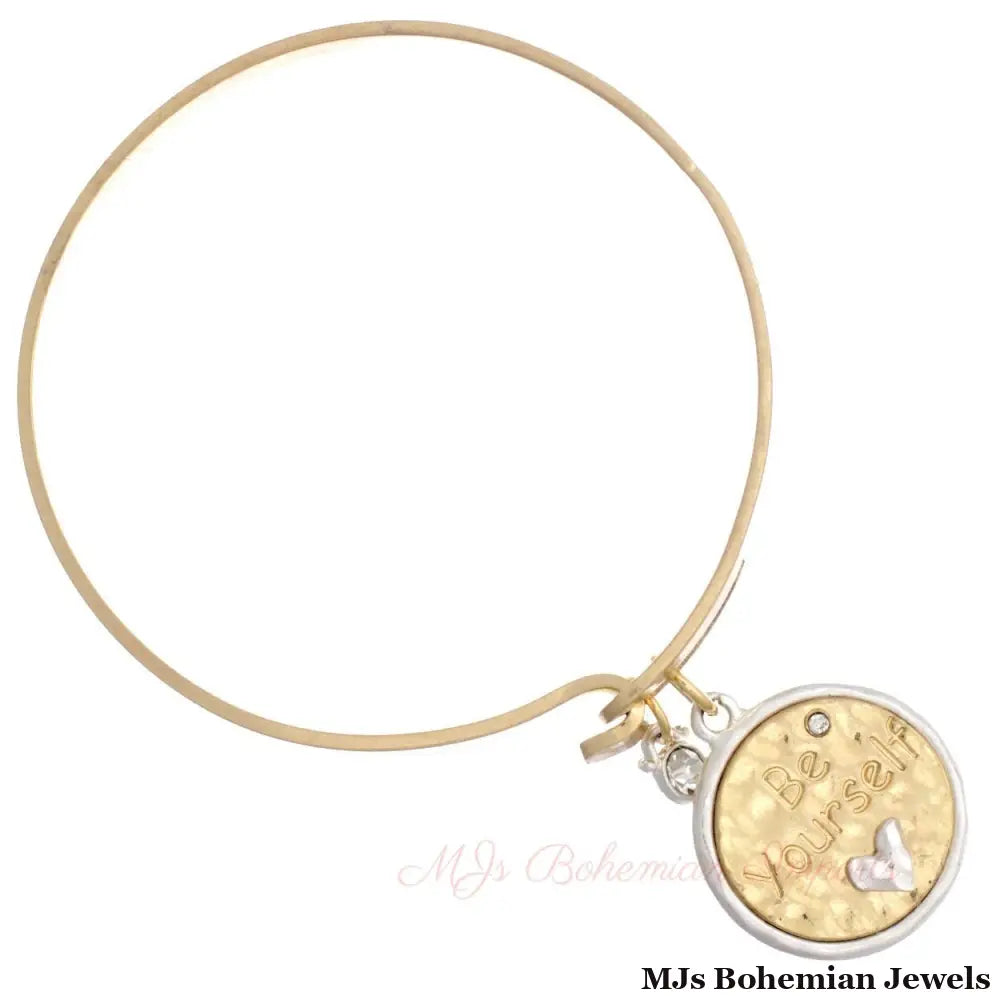 Burnished Gold Wire Be Yourself Bracelet