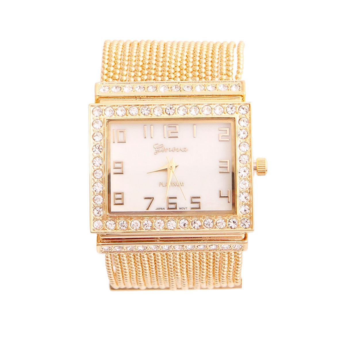 Gold Square Face Ball Chain Watch