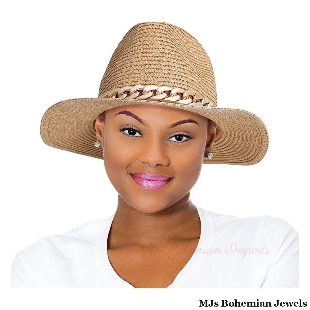 Camel Chain Band Panama Hat