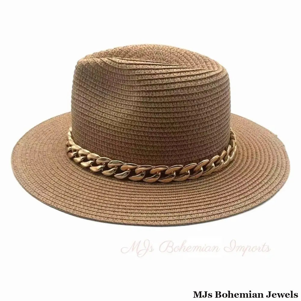 Camel Chain Band Panama Hat