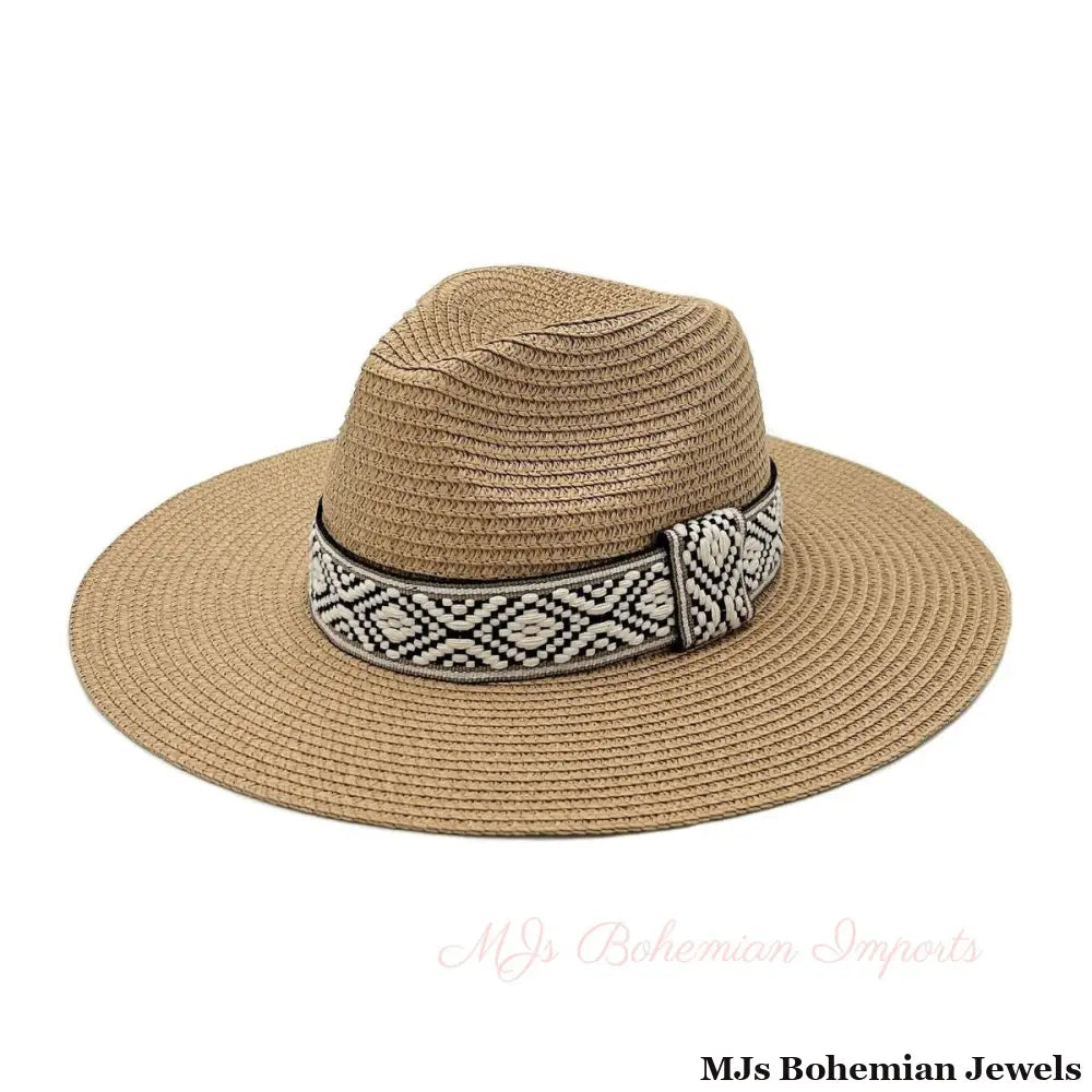 Camel Straw Panama Fedora