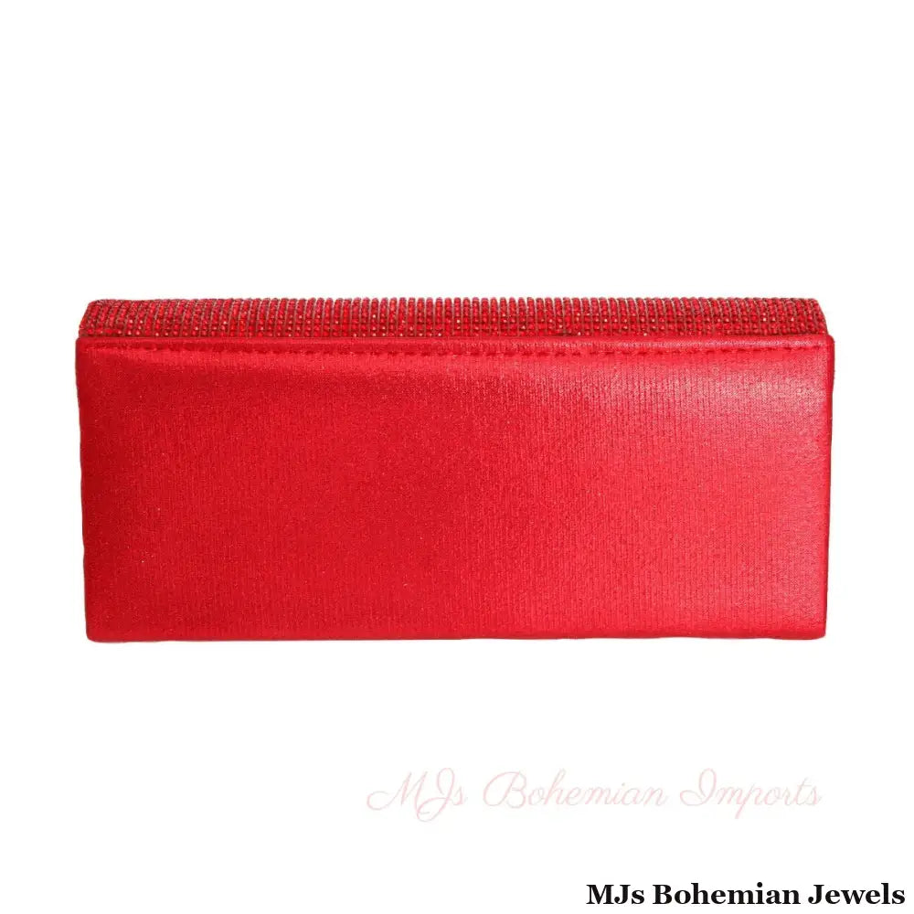 Clutch Red Rhinestone Evening Bag for Women