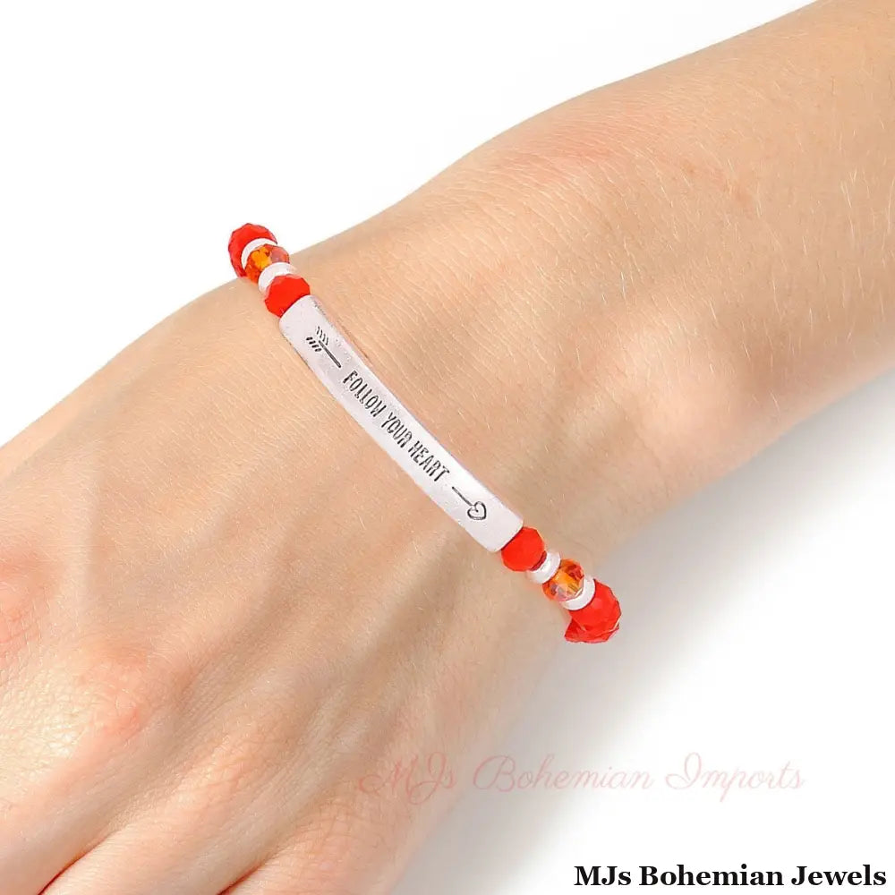 Coral Follow your Heart Bracelet