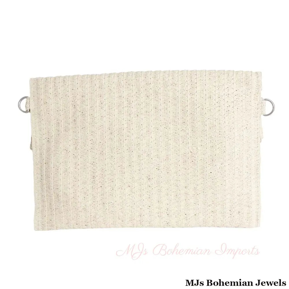 Cream Fringe Envelope Clutch
