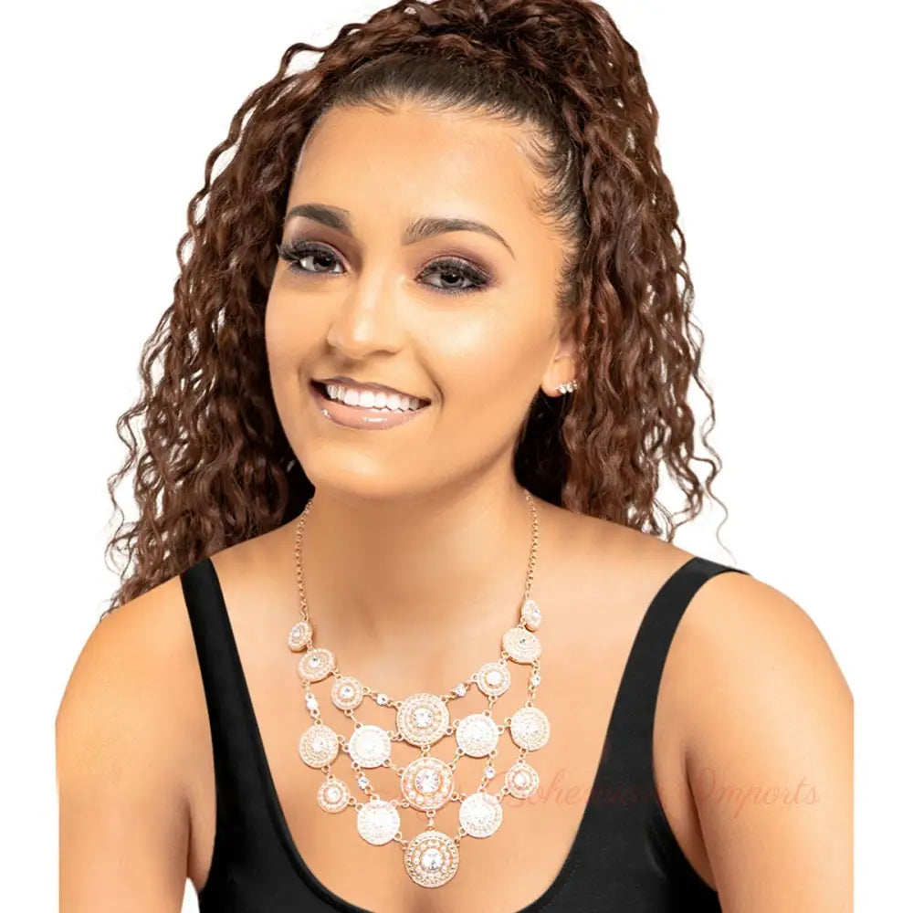 Cream Pearl and Stone Bib Set