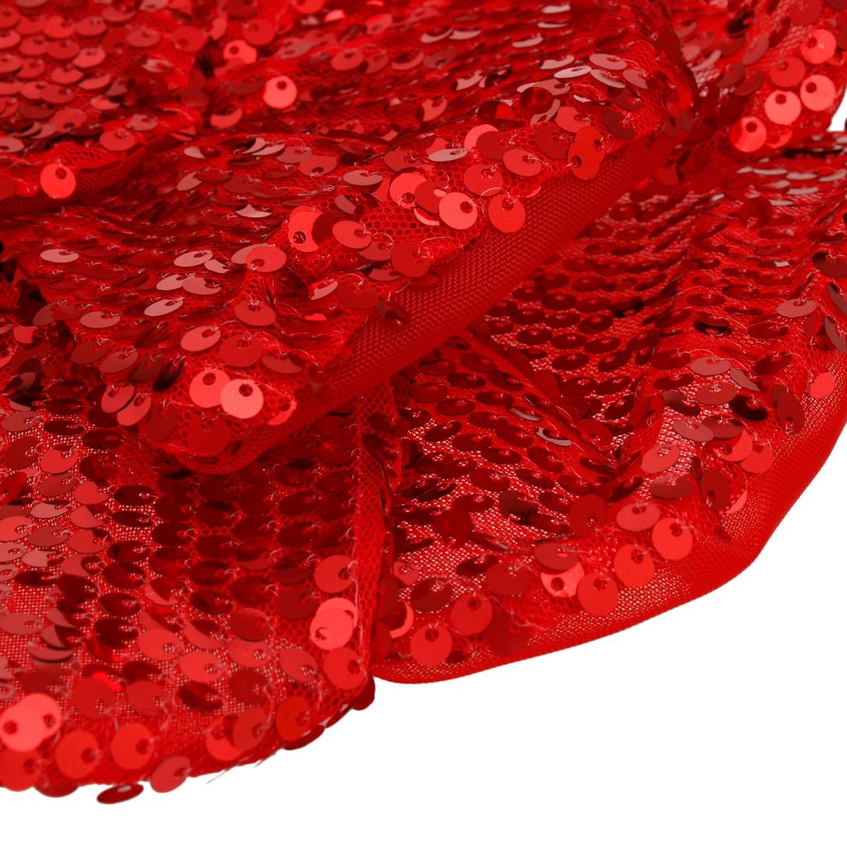 XL Flower Red Sequin Hair Clip Headband Brooch