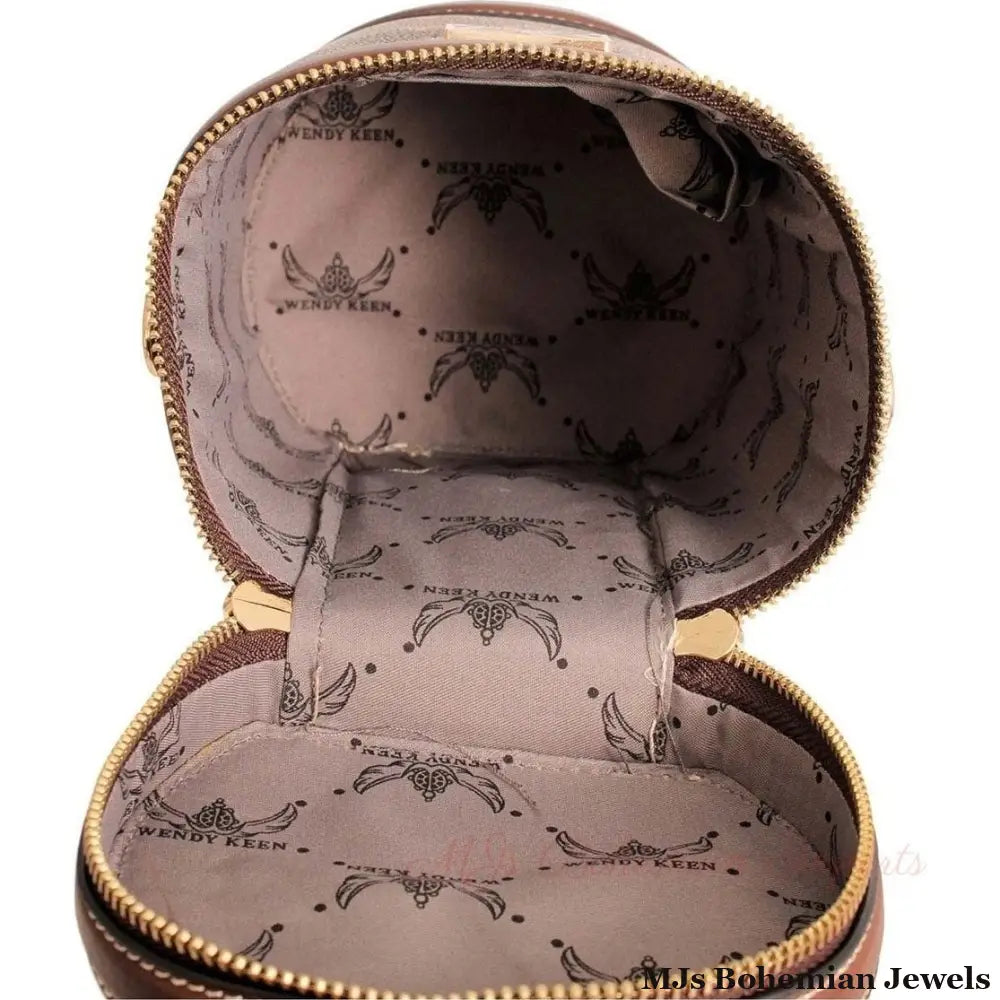 Dark Brown Top Handle Barrel Clutch