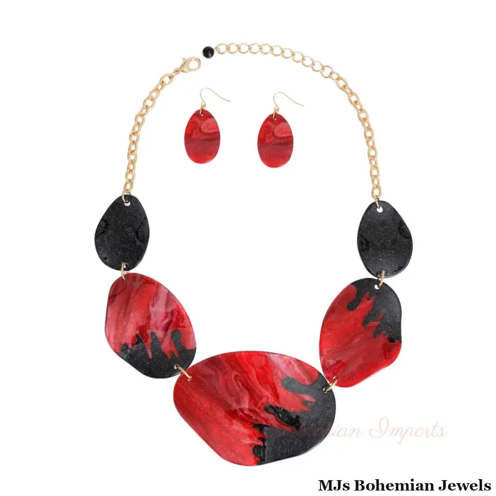 Dark Pink Black Dipped Necklace