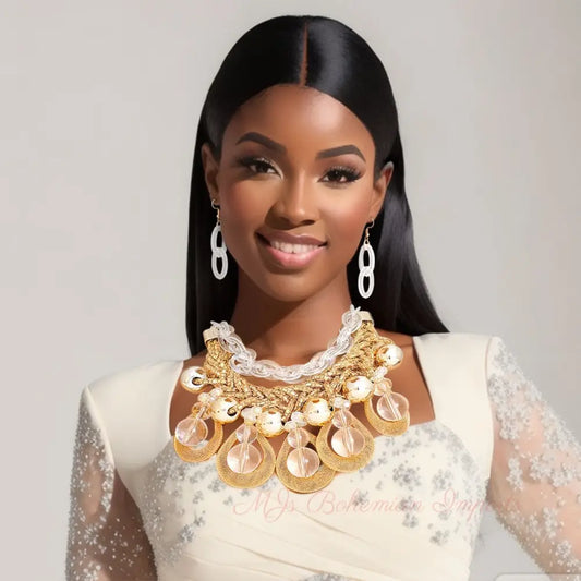 Dazzling Gold Teardrop Cascade Ensemble