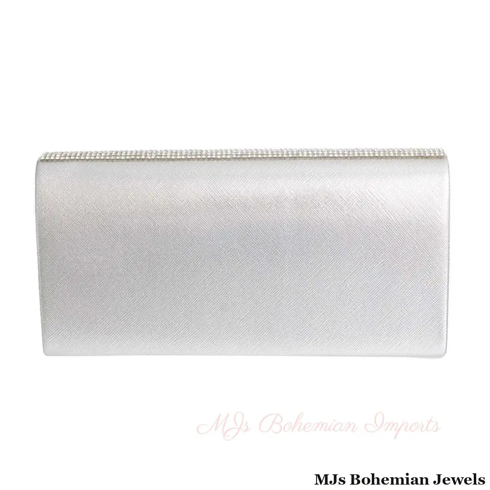 Designer Lipstick Silver Flap Clutch