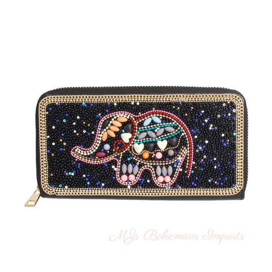 Elephant Beaded Wallet