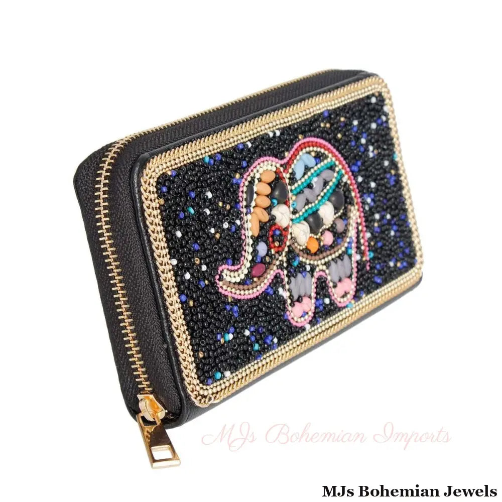 Elephant Beaded Wallet