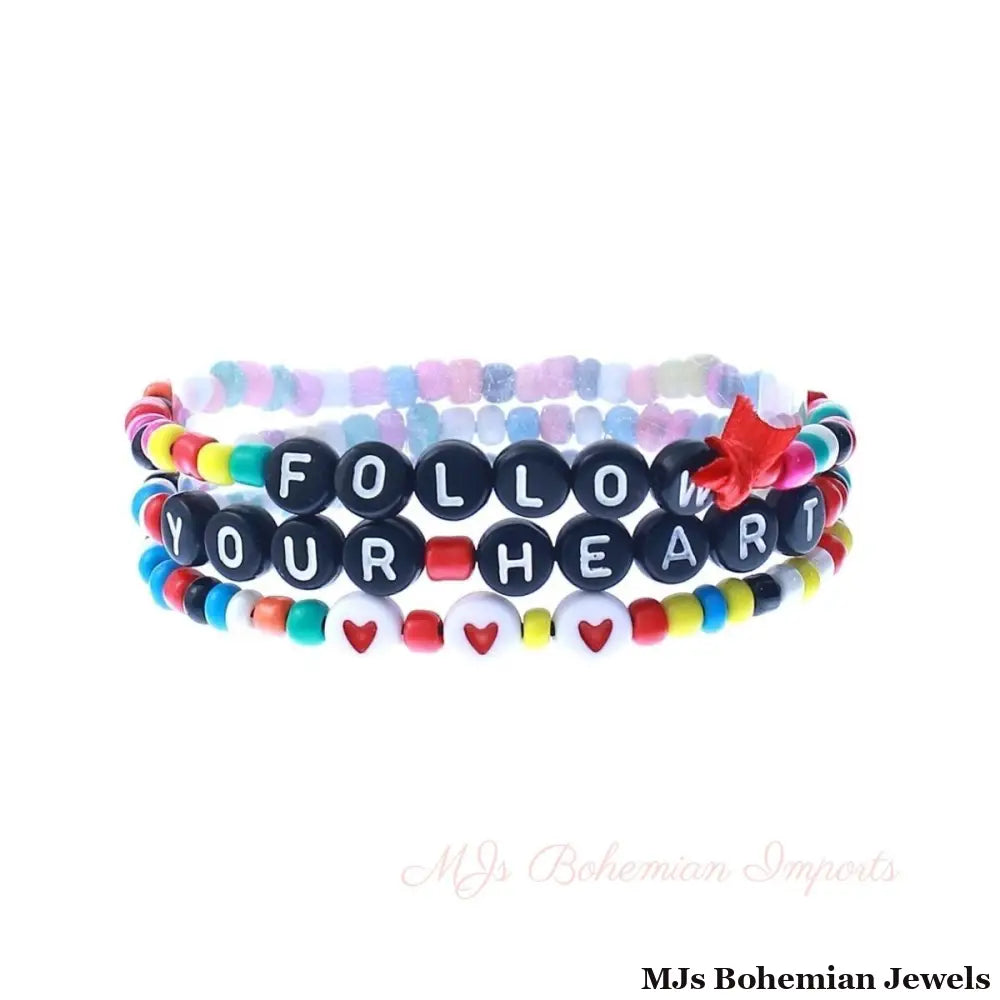 Follow Your Heart Bead Bracelets