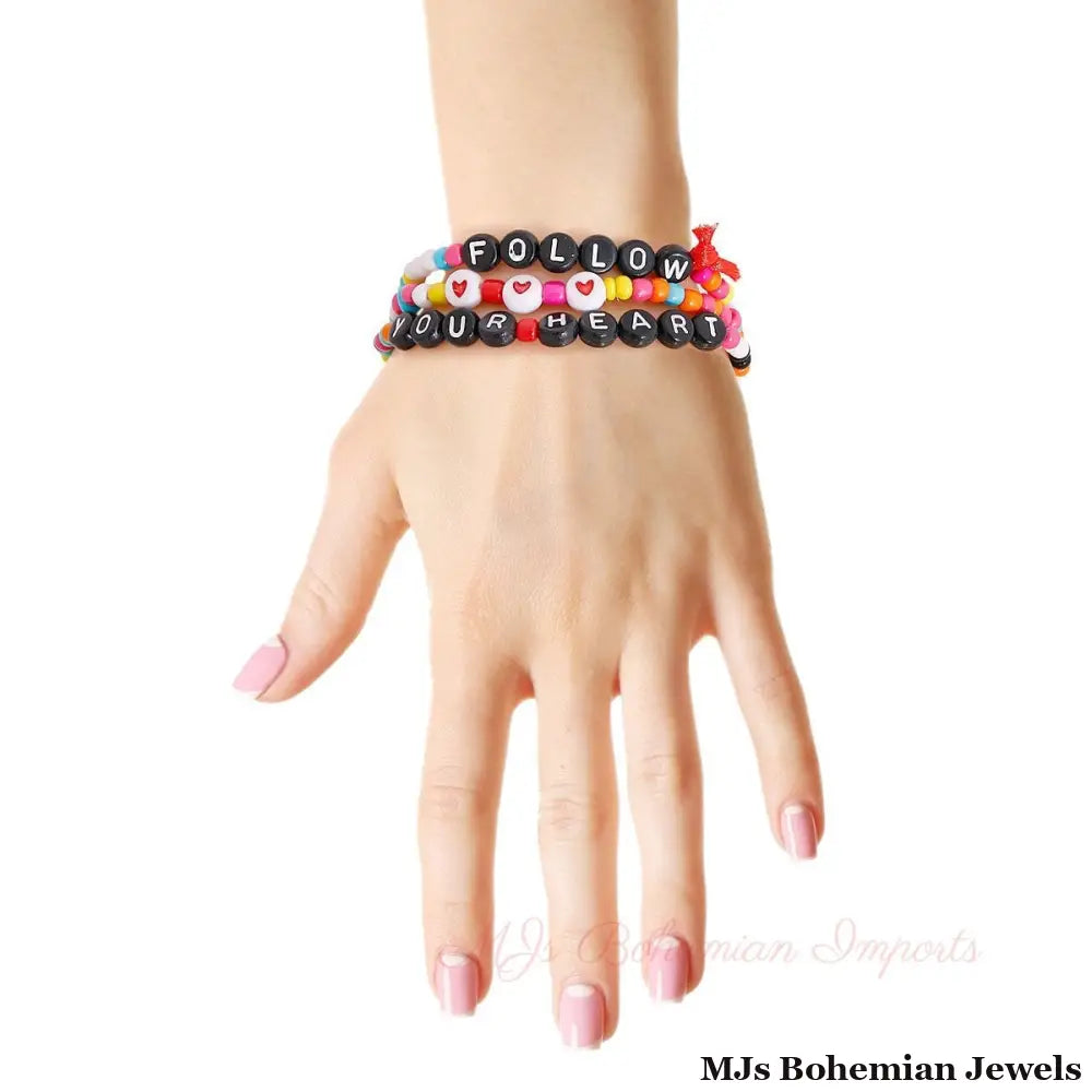 Follow Your Heart Bead Bracelets
