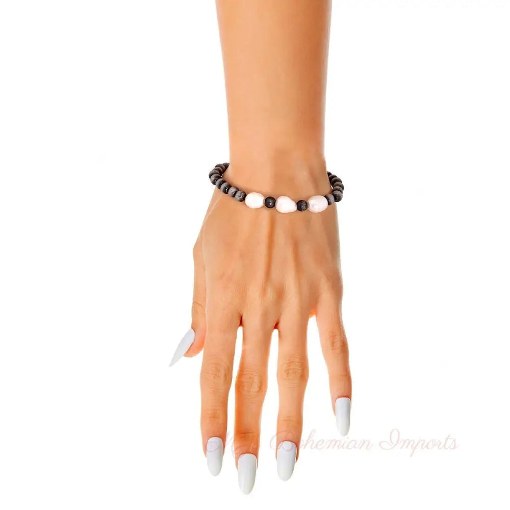 Freshwater Pearl Faux Navajo Bracelet